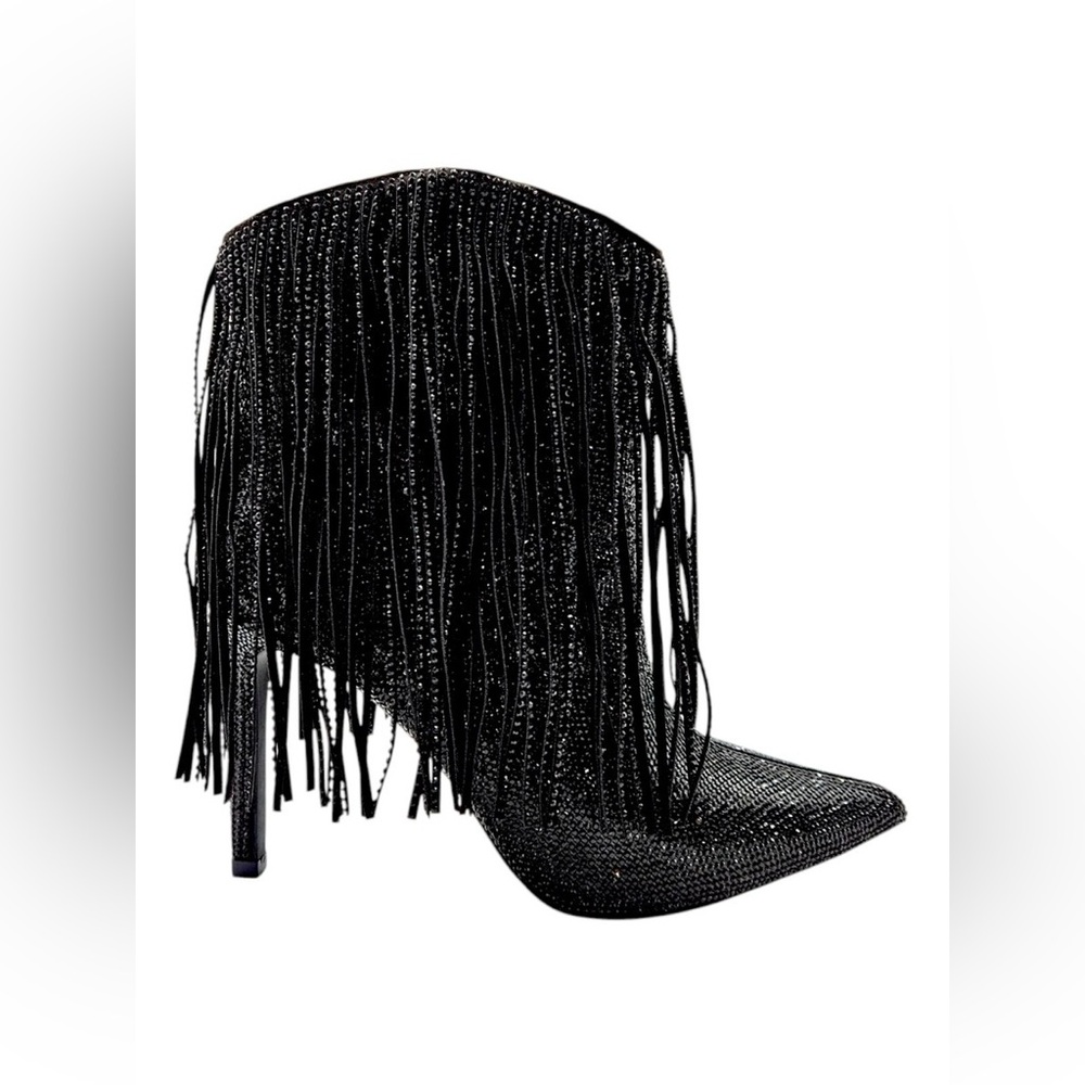 I.N.C. International Concepts SAHOJ Western Fringe Rhinestone Bootie Size 6